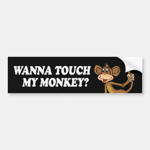 Autocollant De Voiture VEUX TOUCHER MON SINGE -.png