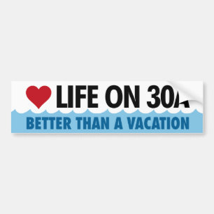 Autocollant De Voiture Vie sur 30A Northwest Florida Bumpersticker