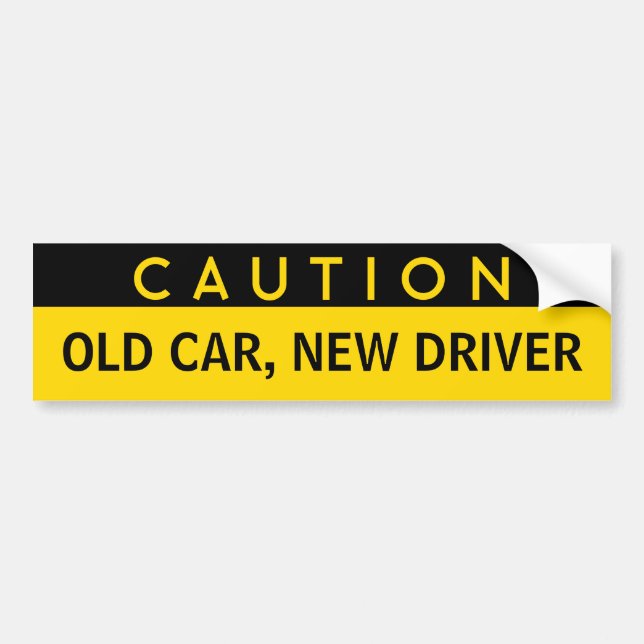 Autocollant De Voiture Vieille voiture, nouveau chauffeur Funny Bumper St (Devant)