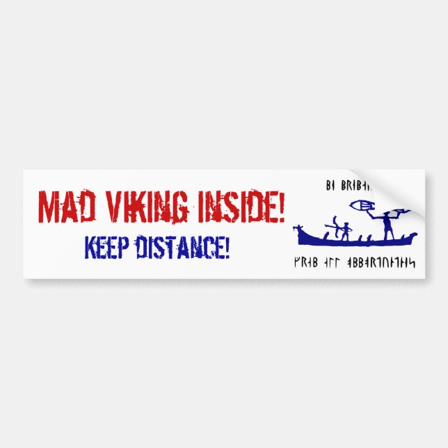 Autocollant De Voiture Viking fou Bumpersticker (Devant)