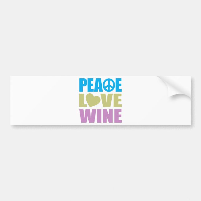 Autocollant De Voiture Vin d'amour de paix (Devant)