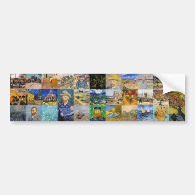Autocollant De Voiture Vincent van Gogh - chefs-d'oeuvre Mosaic Patchwork (Devant)