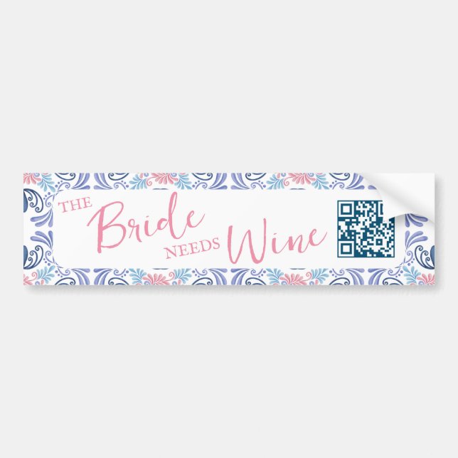 Autocollant De Voiture Vino Before Vows vin Pays Bachelorette (Devant)