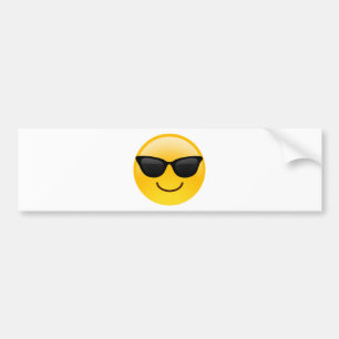 Autocollant De Voiture Visage de sourire avec des lunettes de soleil