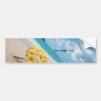 Autocollant De Voiture Vivant. Rire. Amour. Plumeria