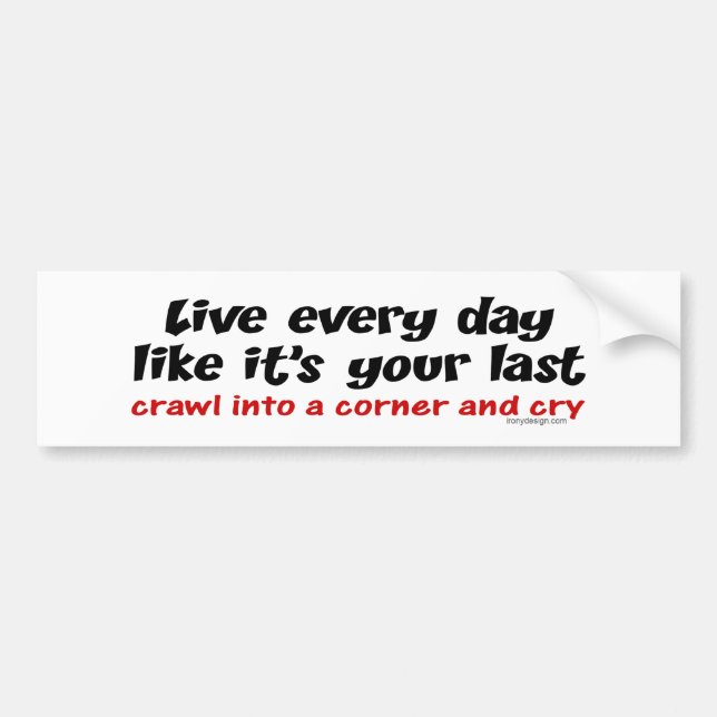 Autocollant De Voiture Vivent chaque jour Bumpersticker (Devant)