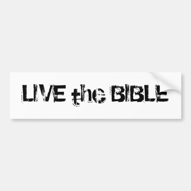 Autocollant De Voiture Vivez la Bible Blanc et Noir (Devant)