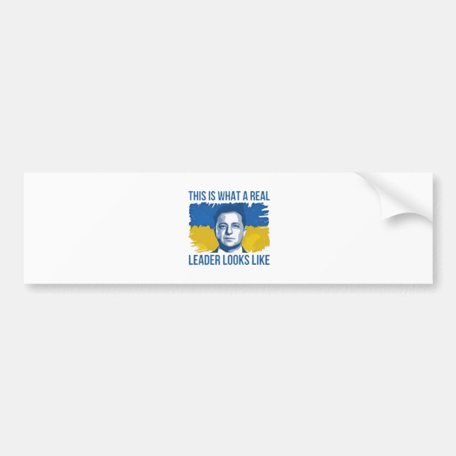 Autocollant De Voiture Voilà à quoi ressemble un vrai dirigeant ukrainien (Devant)