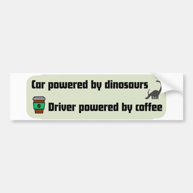 Autocollant De Voiture Voiture alimentée par des dinosaures, chauffeur pr (Devant)