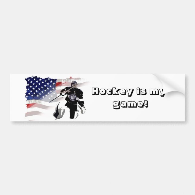 Autocollant De Voiture Voiture Drapeau US et gardien de hockey (Devant)