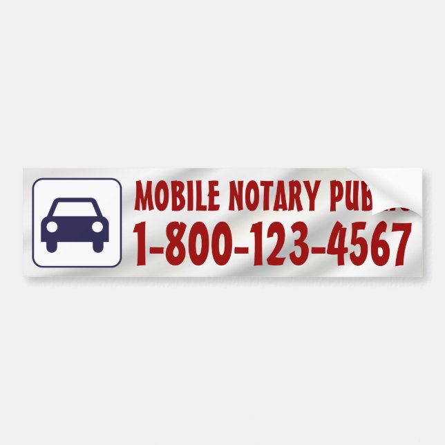 Autocollant De Voiture Voiture mobile de notaire avec le numéro de (Devant)