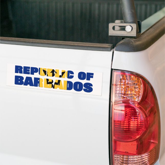 Autocollant De Voiture Voiture République de Barbade (Sur camion)