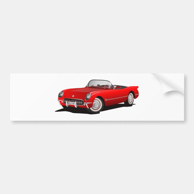 Autocollant De Voiture Voiture rouge classique (Devant)
