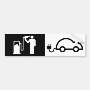Autocollant De Voiture Voiture verte électrique humaine de pompe à gaz
