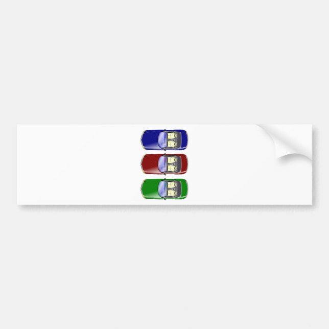 Autocollant De Voiture Voitures colorées (Devant)