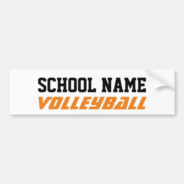 Autocollant De Voiture Volleyball - Créez votre propre esprit scolaire (Devant)