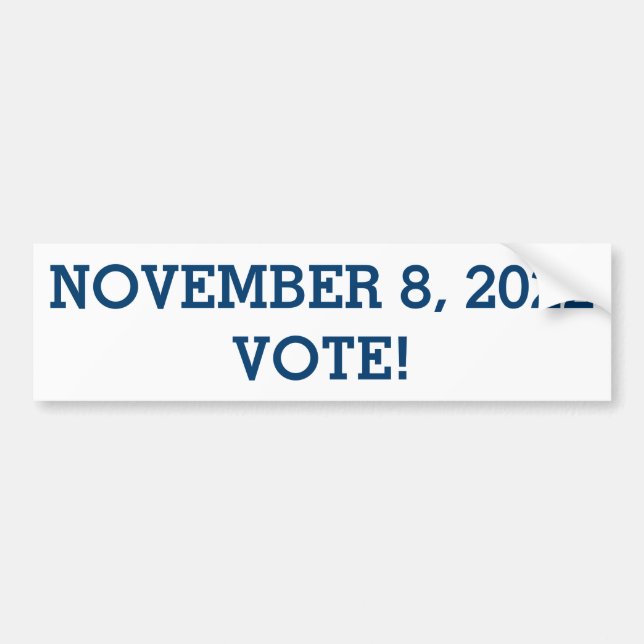 Autocollant De Voiture Vote 6 novembre 2018 Bumper Sticker (Devant)