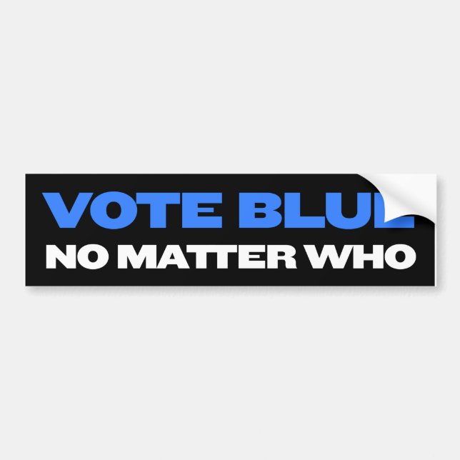 Autocollant De Voiture Vote Bleu Peu Importe Qui (Devant)