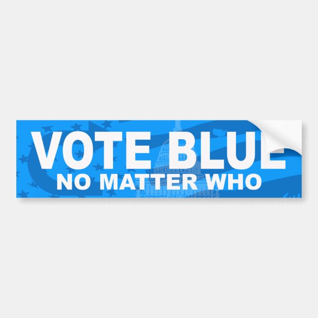 Autocollant De Voiture Vote Bleu Peu Importe Qui (Devant)