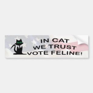 Autocollant De Voiture Vote Chat avec drapeau américain