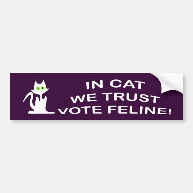 Autocollant De Voiture Vote Chat avec Stick Bumper Texte Blanc (Devant)