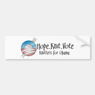 Autocollant De Voiture Vote de Knit d'espoir, adhésif pour pare-chocs