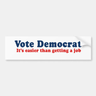 Autocollant De Voiture Vote Démocrate. Son plus facile qu'obtenant un