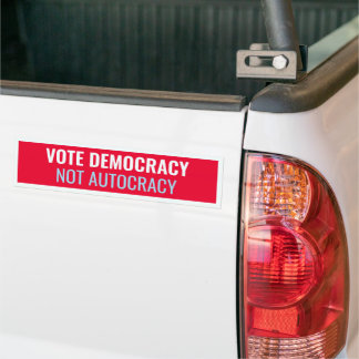 Autocollant De Voiture Vote Démocratie (Rouge)