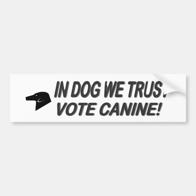 Autocollant De Voiture Vote Dog avec Black Text (Devant)