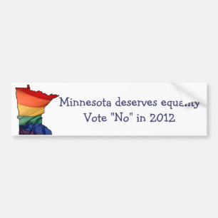 Autocollant De Voiture Vote du Minnesota non pour soutenir le mariage