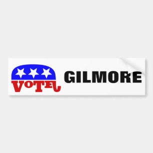 Autocollant De Voiture Vote Jim Gilmore Eléphant républicain