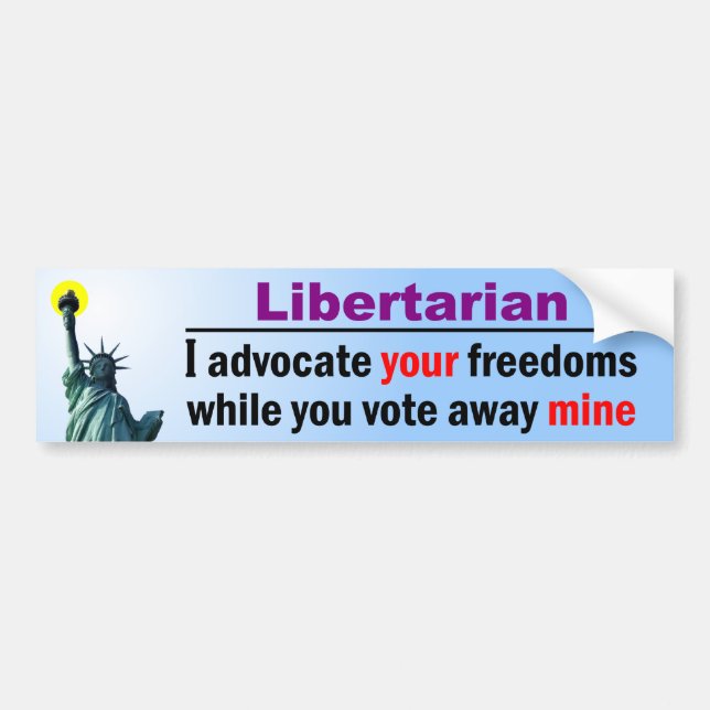 Autocollant De Voiture Vote loin mes libertés (Devant)
