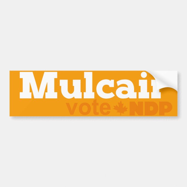 Autocollant De Voiture Vote Mulcair NPD (Devant)