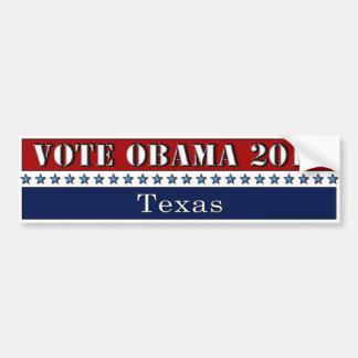 Autocollant De Voiture Vote Obama 2012 le Texas - adhésif pour pare-chocs