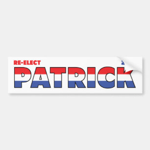 Autocollant De Voiture Vote Patrick 2010 élections blanc et bleu rouges