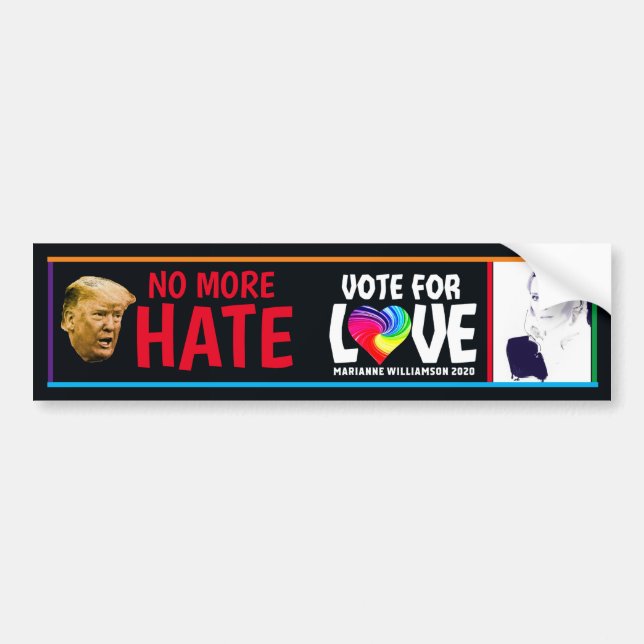 Autocollant De Voiture Vote pour Love Marianne Williamson 2020 (Devant)