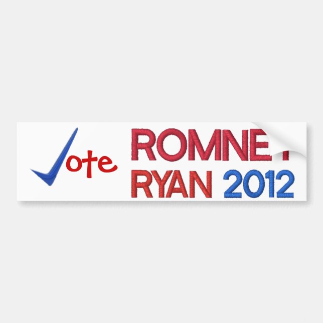 Autocollant De Voiture Vote pour Romney Ryan 2012 (Devant)