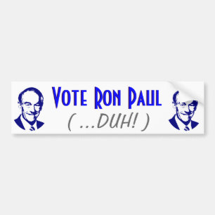Autocollant De Voiture Vote Ron Paul (Duh !)