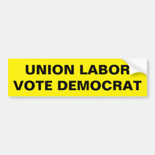 AUTOCOLLANT DE VOITURE VOTE SYNDICALE DU TRAVAIL DÉMOCRATE