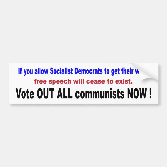 Autocollant De Voiture Voter contre les communistes (Devant)
