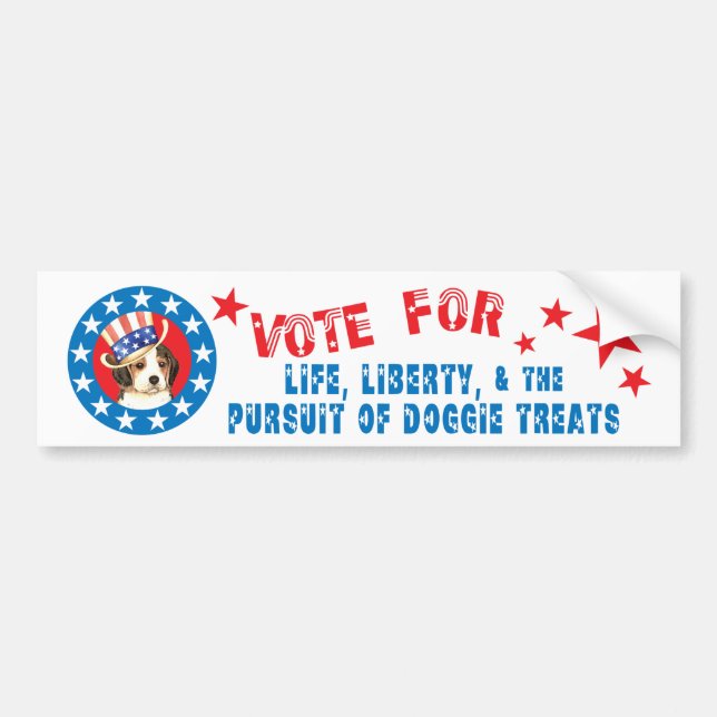 Autocollant De Voiture Voter pour le Beagle (Devant)