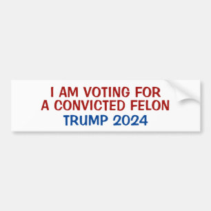 Autocollant De Voiture Voter pour Trump le condamné