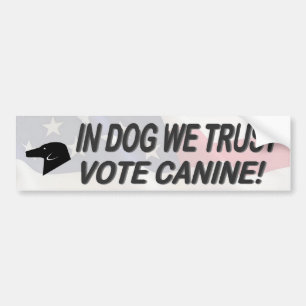 Autocollant De Voiture Votez Chien avec un Stick pare-chocs américain