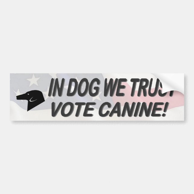 Autocollant De Voiture Votez Chien avec un Stick pare-chocs américain (Devant)