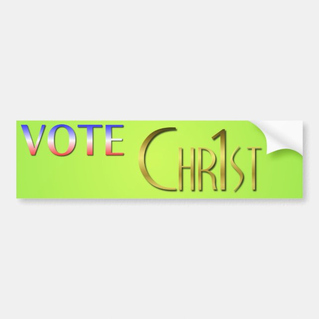 Autocollant De Voiture Votez Christ d'abord (Devant)
