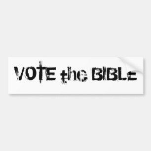 Autocollant De Voiture Votez la Bible Blanc Noir