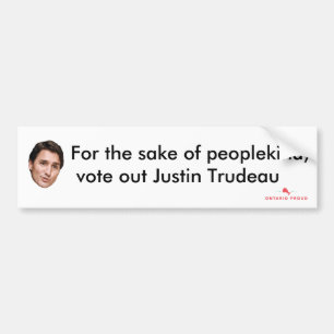 Autocollant De Voiture Votez l'adhésif pour pare-chocs de Justin Trudeau