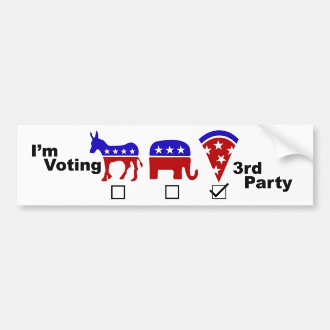 Autocollant De Voiture Votez le tiers : Partie de pizza ! Adhésif pour (Devant)