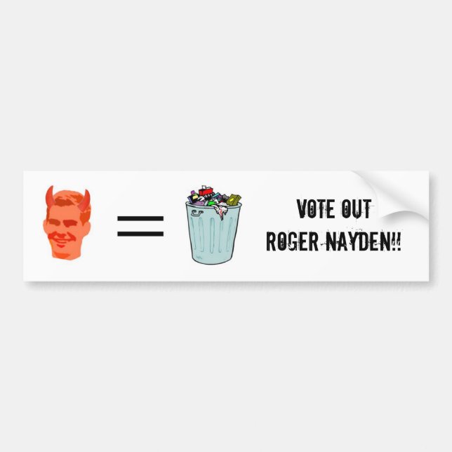 Autocollant De Voiture Votez Roger Nayden ! ! (Devant)