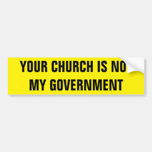 AUTOCOLLANT DE VOITURE VOTRE ÉGLISE N'EST PAS MON GOUVERNEMENT